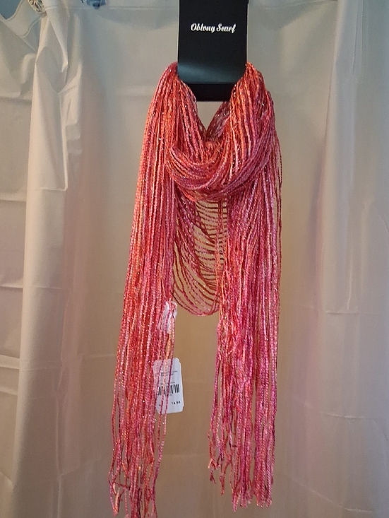 Accessories - Coral And Pink Metallic Knit Fashion Scarf From Cracker Barrel